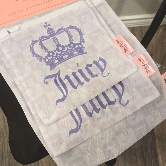 Juicy Couture J Crown Logo Set if 3 Mesh Wash Bags - Picture 3 of 7